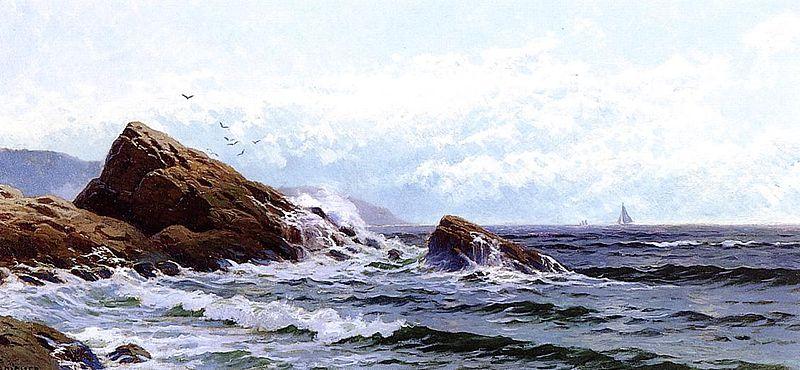 Alfred Thompson Bricher Crashing Waves Germany oil painting art